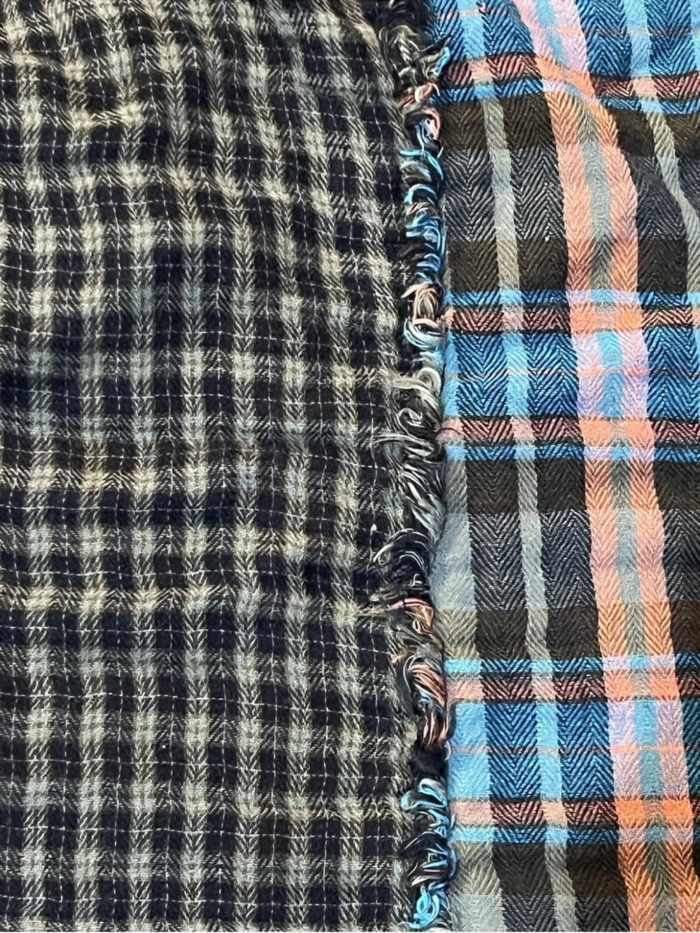 Anthropologie Pilco Plaid Patchwork Button-Up Shirt grunge Boho frayed M - Picture 8 of 8